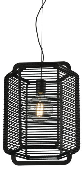 ACB Iluminacion Závěsné svítidlo CORDA, ⌀ 35 cm, 1xE27 15W Barva: Černá, Barva montury: Písková
