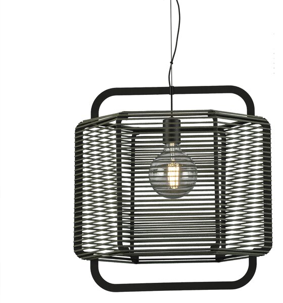 ACB Iluminacion Závěsné svítidlo CORDA, ⌀ 50 cm, 1xE27 15W Barva: Černá, Barva montury: Zelená