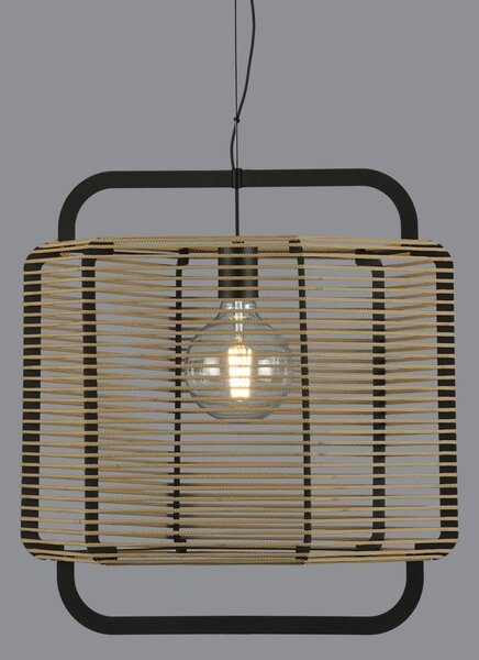 ACB Iluminacion Závěsné svítidlo CORDA, ⌀ 50 cm, 1xE27 15W Barva: Černá, Barva montury: Zelená