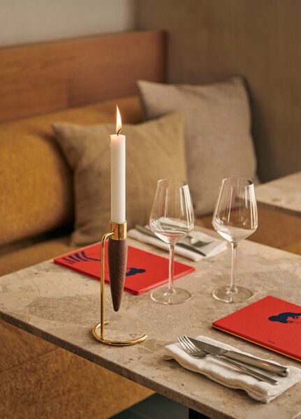 Audo Copenhagen Svícen Umanoff Polished Brass/Walnut MN188