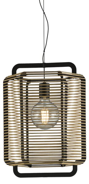 ACB Iluminacion Závěsné svítidlo CORDA, ⌀ 35 cm, 1xE27 15W Barva: Černá, Barva montury: Písková