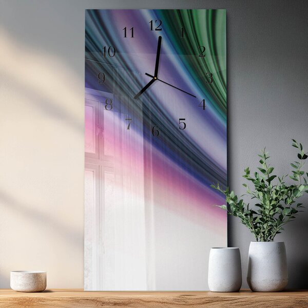 Skleněné hodiny vertikální Abstraktní čáry zsppc-30x60-00172691
