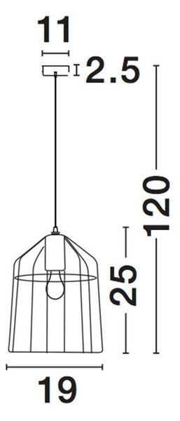 Nova Luce Závěsné svítidlo PEPPINO, E27 1x12W Barva: Měď