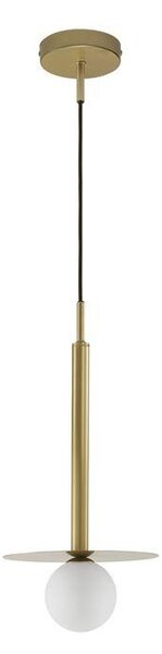 Nova Luce Závěsné svítidlo PIELO, 22cm, opálové sklo G9W 1x5W Barva: Zlatá