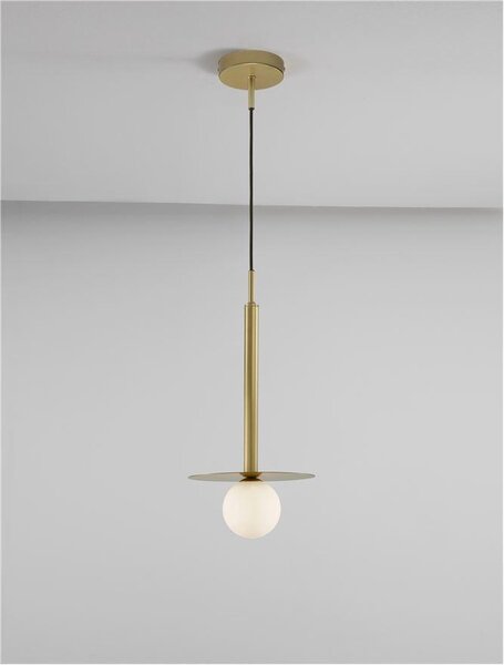 Nova Luce Závěsné svítidlo PIELO, 22cm, opálové sklo G9W 1x5W Barva: Zlatá