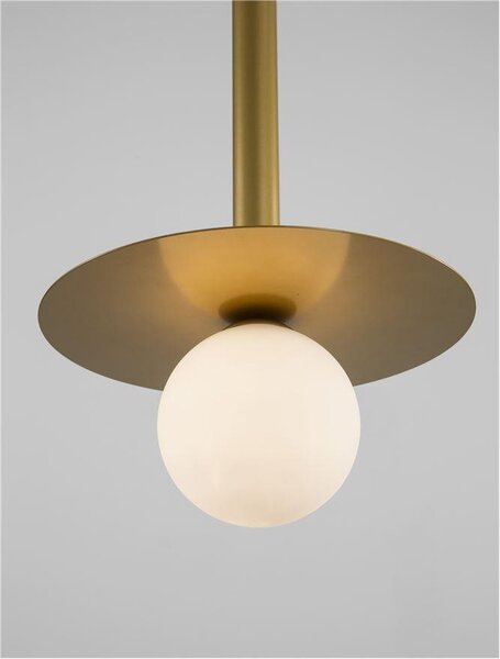 Nova Luce Závěsné svítidlo PIELO, 22cm, opálové sklo G9W 1x5W Barva: Zlatá