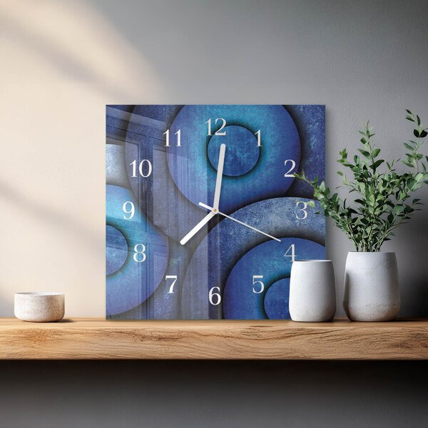 Skleněné hodiny Umění kruhů zskb-30x30-00081627
