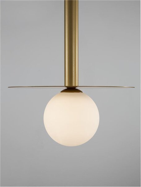Nova Luce Závěsné svítidlo PIELO, 22cm, opálové sklo G9W 1x5W Barva: Zlatá