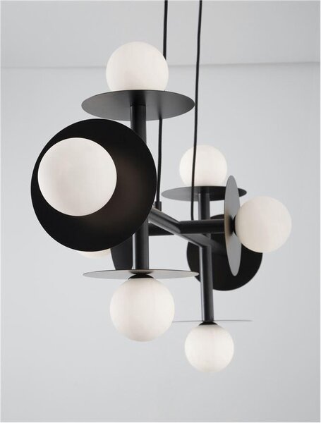 Nova Luce Závěsné svítidlo PIELO, 109cm, opálové sklo G9 8x5W Barva: Zlatá