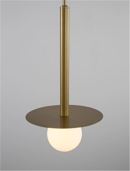Nova Luce Závěsné svítidlo PIELO, 22cm, opálové sklo G9W 1x5W Barva: Zlatá