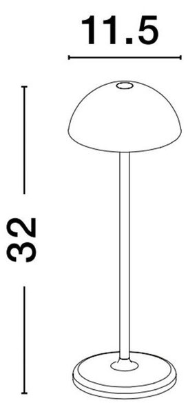 Nova Luce Venkovní stolní lampa ROSE, LED 1W 3000K 5V DC IP54 vypínač na těle / USB kabel Barva: Černá