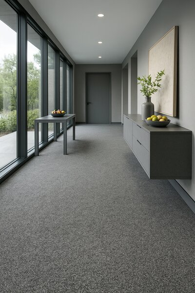 Condor Carpets, Metrážový koberec Extreme 73, zátěžový, na míru, šíře 4m, šedá, ab (mřížka), chodba / předsíň