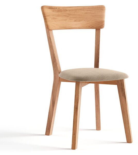Dubová židle Leon s béžovým čalouněným potahem M11