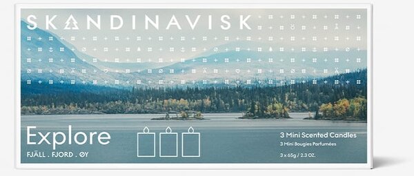 Skandinavisk Dárková sada svíček Explore - 3 ks SDK117