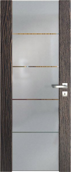 Interiérové dveře vasco doors VENTURA SATINATO kombinované sklo s pruhy Průchozí rozměr: 70 x 197 cm
