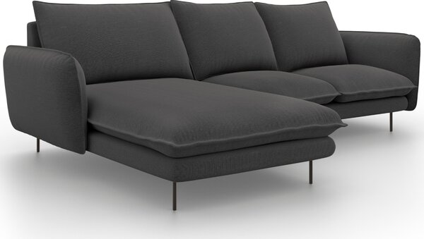 -25 % Dny MOMENTI– Cosmopolitan Design Tmavě šedá čalouněná rohová pohovka Vienna 225 cm, levá