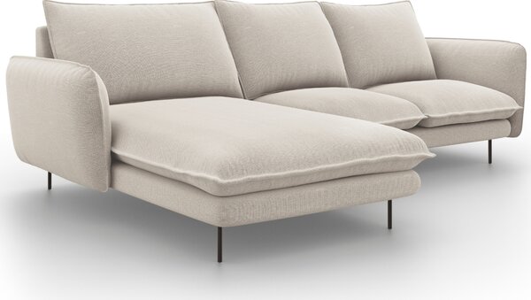 -25 % Dny MOMENTI– Cosmopolitan Design Světle béžová čalouněná rohová pohovka Vienna 225 cm, levá
