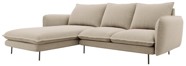 -25 % Dny MOMENTI– Cosmopolitan Design Béžová čalouněná rohová pohovka Vienna 225 cm, levá