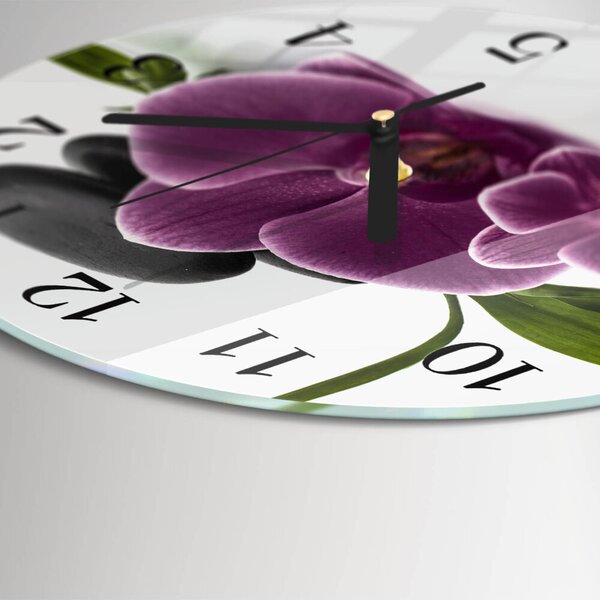 Skleněné nástěnné hodiny Orchidej zsoc-fi30-00174225