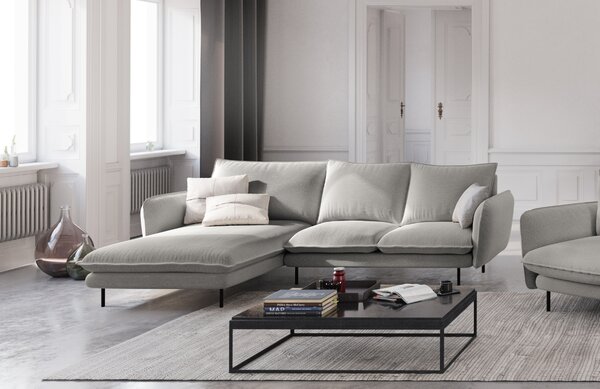 -25 % Dny MOMENTI– Cosmopolitan Design Světle šedá čalouněná rohová pohovka Vienna 225 cm, levá