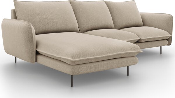 -25 % Dny MOMENTI– Cosmopolitan Design Béžová čalouněná rohová pohovka Vienna 225 cm, levá