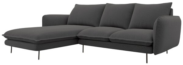 -25 % Dny MOMENTI– Cosmopolitan Design Tmavě šedá čalouněná rohová pohovka Vienna 225 cm, levá