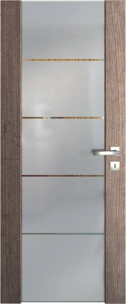 Interiérové dveře vasco doors VENTURA SATINATO kombinované sklo s pruhy Průchozí rozměr: 70 x 197 cm