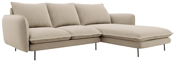 -25 % Dny MOMENTI– Cosmopolitan Design Béžová čalouněná rohová pohovka Vienna 225 cm, pravá