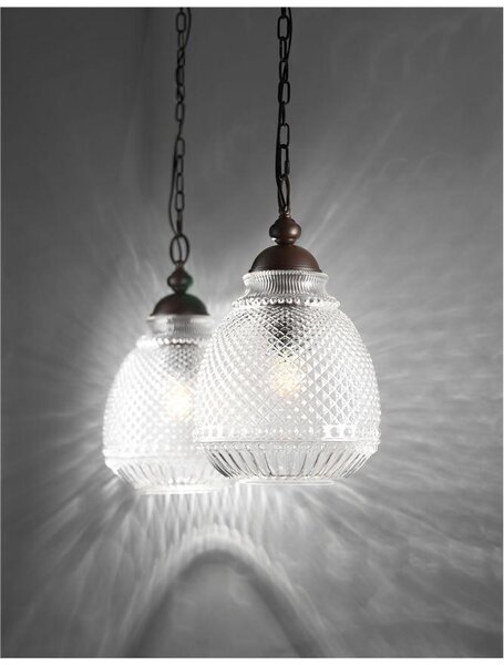 Nova Luce Závěsné svítidlo TOULON, 27cm, E27 1x12W Barva: Kouřové sklo