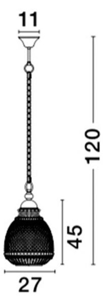 Nova Luce Závěsné svítidlo TOULON, 27cm, E27 1x12W Barva: Kouřové sklo