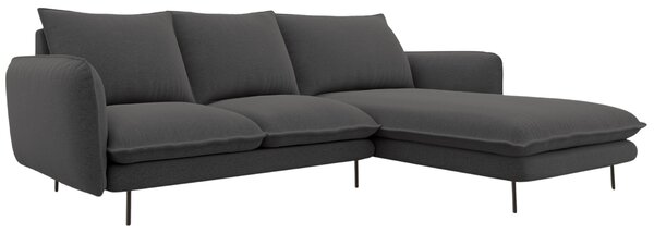 -25 % Dny MOMENTI– Cosmopolitan Design Tmavě šedá čalouněná rohová pohovka Vienna 225 cm, pravá