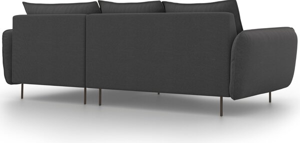 -25 % Dny MOMENTI– Cosmopolitan Design Tmavě šedá čalouněná rohová pohovka Vienna 225 cm, pravá