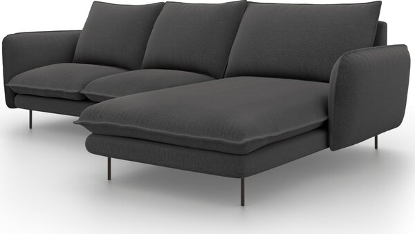 -25 % Dny MOMENTI– Cosmopolitan Design Tmavě šedá čalouněná rohová pohovka Vienna 225 cm, pravá