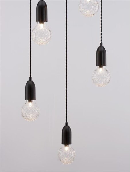 Nova Luce Závěsné svítidlo VEDA, čiré sklo G9 5x6W Barva: Mosaz