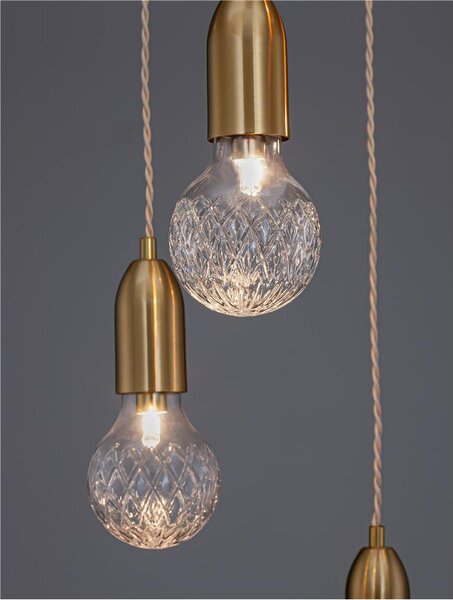 Nova Luce Závěsné svítidlo VEDA, čiré sklo G9 5x6W Barva: Mosaz