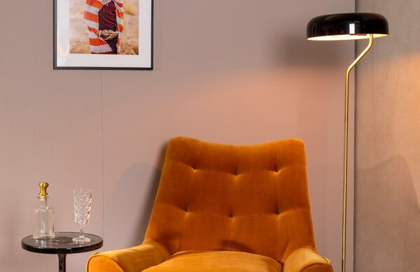 Černá stojací lampa DUTCHBONE Eclipse 130 cm