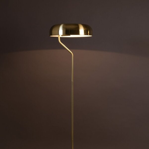 Zlatá stojací lampa DUTCHBONE Eclipse 130 cm