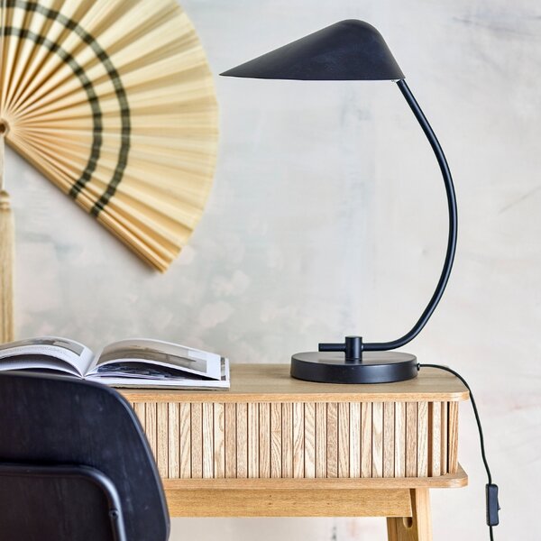 Bloomingville Černá kovová stolní lampa Nisella