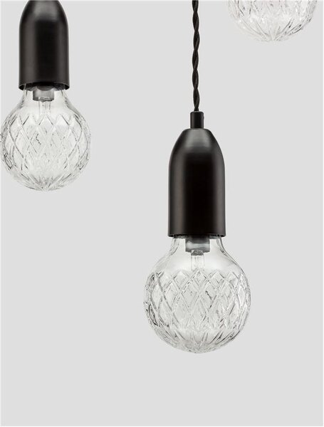Nova Luce Závěsné svítidlo VEDA, čiré sklo G9 3x6W Barva: Černá
