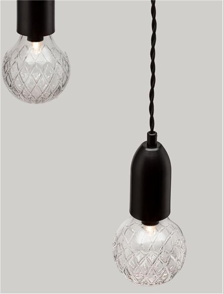 Nova Luce Závěsné svítidlo VEDA, čiré sklo G9 3x6W Barva: Černá