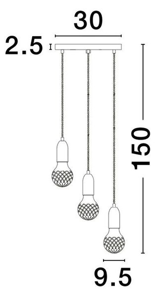 Nova Luce Závěsné svítidlo VEDA, čiré sklo G9 3x6W Barva: Černá