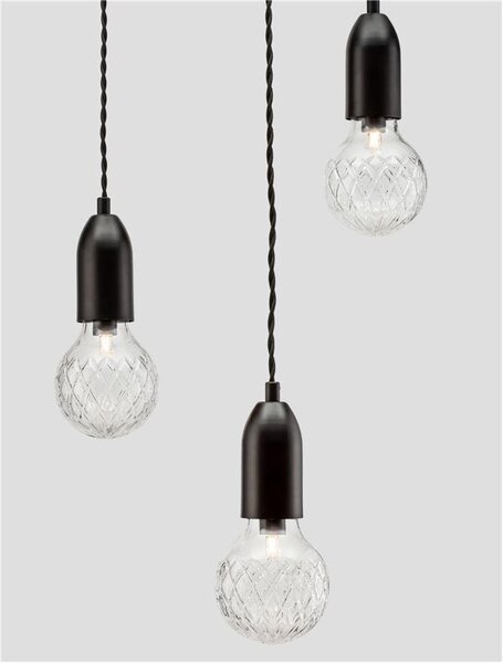 Nova Luce Závěsné svítidlo VEDA, čiré sklo G9 3x6W Barva: Černá
