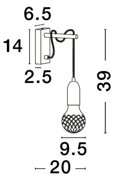 Nova Luce Nástěnné svítidlo VEDA, čiré sklo G9 1x6W Barva: Černá