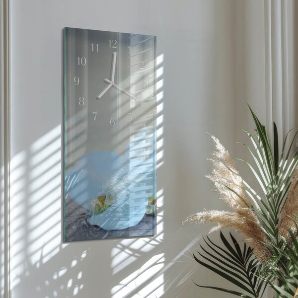Skleněné hodiny vertikální Orchidej zsppb-30x60-00090756