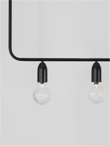 Nova Luce Závěsné svítidlo VEDA, čiré sklo G9 5x6W Barva: Černá
