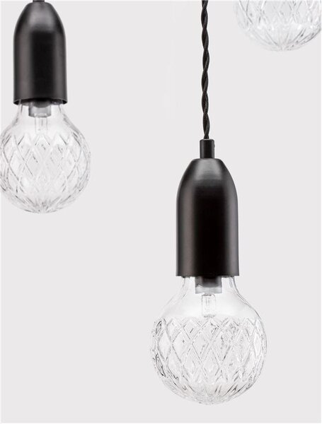 Nova Luce Závěsné svítidlo VEDA, čiré sklo G9 3x6W Barva: Černá