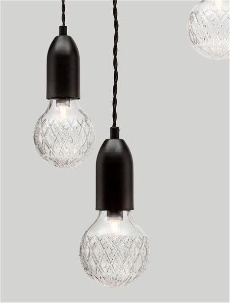 Nova Luce Závěsné svítidlo VEDA, čiré sklo G9 3x6W Barva: Černá