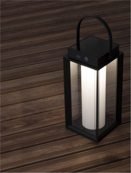 Nova Luce Venkovní stolní lampa VERHAAL, LED 2W 3000K 3,7V, IP54 solární / USB kabel Barva: Bílá