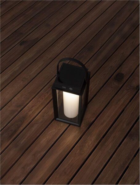 Nova Luce Venkovní stolní lampa VERHAAL, LED 2W 3000K 3,7V, IP54 solární / USB kabel Barva: Bílá