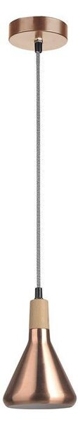 Nova Luce Závěsné svítidlo VENANZIO, přírodní dřevo E14 1x5 W, měďené - VÝPRODEJ